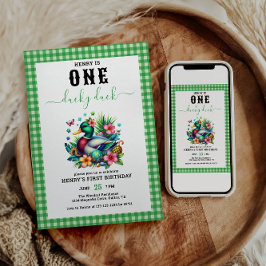 Convites primeiro aniversario do Garoto do Pato Sortudo Ver