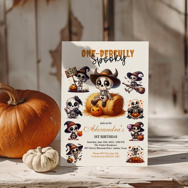 Convites Primeiro Aniversário do Halloween Ocidental, Um De (Criador carregado)