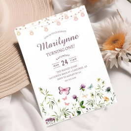 Convites Primeiro aniversario do Jardim de Flores Selvagens