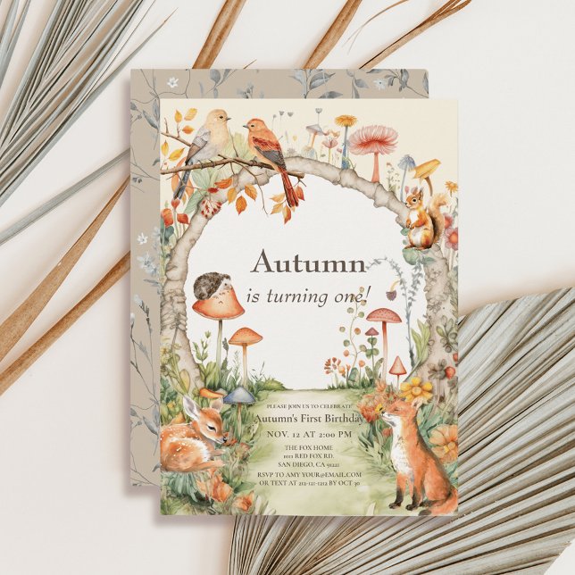 Convites Primeiro aniversario do Jardim de Mushroom (Criador carregado)