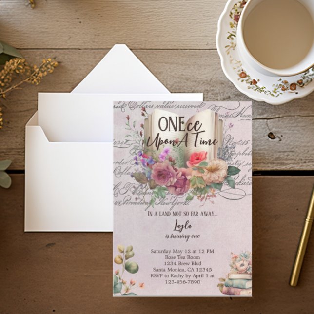 Convites Primeiro Aniversário do Livro de História de Fairy (Criador carregado)