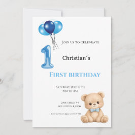 Convites Primeiro aniversário do menino
