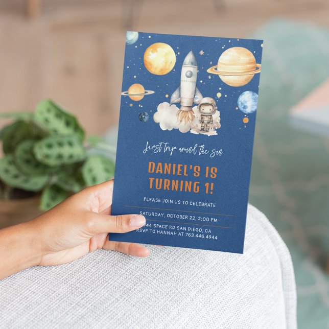 Convites Primeiro Aniversário do Moderno Planeta Exterior (Criador carregado)