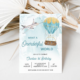 Convites Primeiro aniversario do Mundo Maravilhoso Amarelo