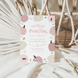 Convites Primeiro Aniversário do Outono Pequeno