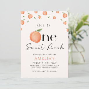 Convites Primeiro Aniversário do Peach Doce