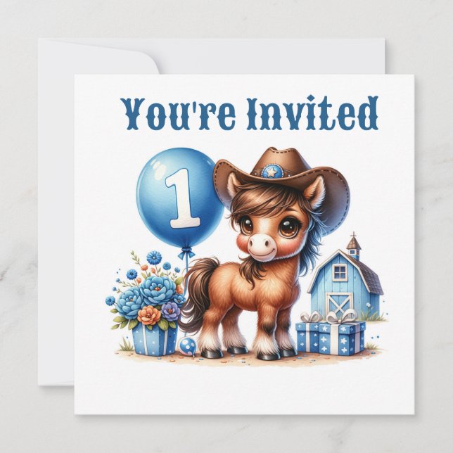 Convites Primeiro Aniversário do Pôneo Ocidental (Frente)