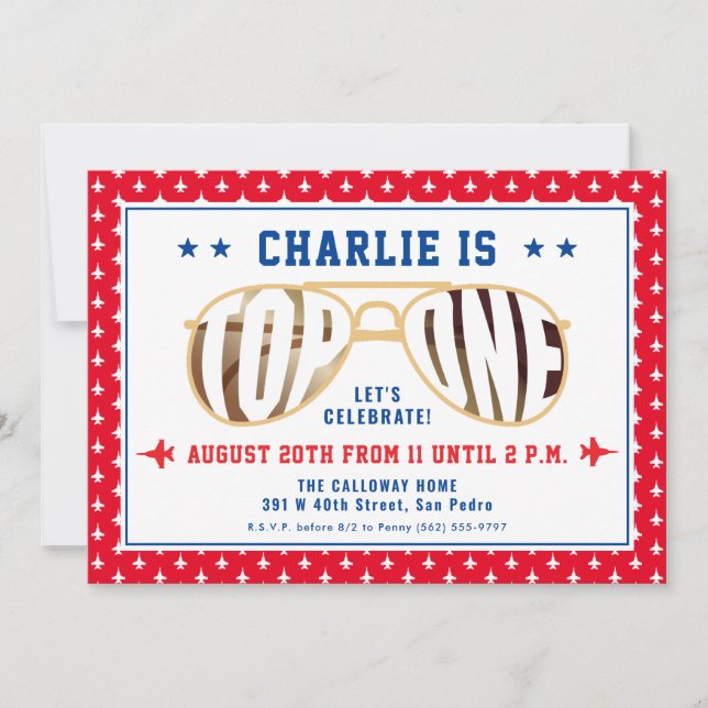 Convites Primeiro Aniversário do Primeiro Piloto de Combate (Frente)