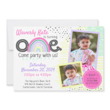 Primeiro aniversario do Rainbow Baby Kawaii Doodle