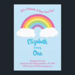 Convites primeiro aniversario do Rainbow Pastel Cute Kids F<br><div class="desc">Celebre seus pequenos aniversários com um convite para o tema do arco-íris.  Um tema de arco-íris e nuvens pastel faz uma festa de primeiro aniversario bonita,  divertida e festiva para qualquer criança!  Perfeito com rosa para garotas!</div>