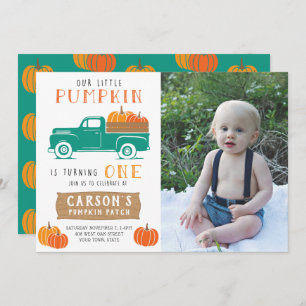 Convites Primeiro Aniversário do Rapaz da Pumpkin Vintage