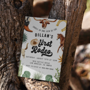 Convites Primeiro aniversário do Rodeo Cowboy