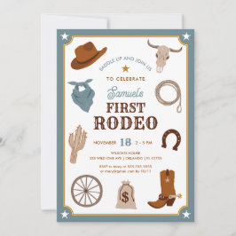 Convites Primeiro Aniversário do Rodeo Cowboy Wild West Boy
