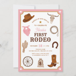 Convites Primeiro Aniversário do Rodeo Pink