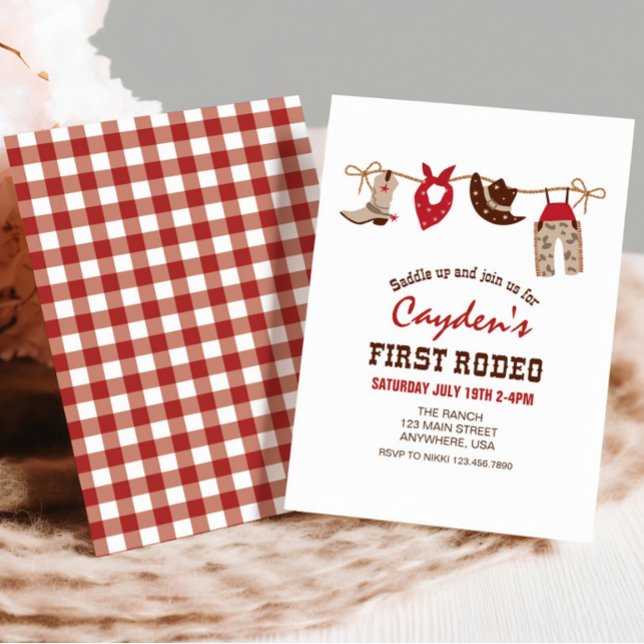 Convites Primeiro Aniversário do Rodeo Western Cowboy (Criador carregado)