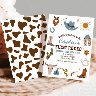 Convites Primeiro Aniversário do Rodeo Western Cowboy