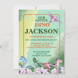 Convites Primeiro aniversario do Tema do Dinossauro