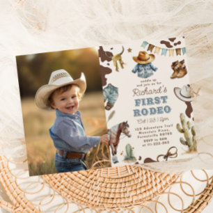 Convites Primeiro aniversario do Western First Rodeo Boy