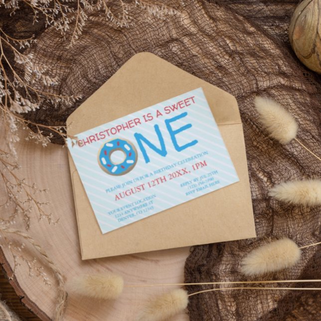 Convites Primeiro aniversario Doce de Um Rosquinha (Criador carregado)
