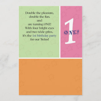 Convites Primeiro aniversário dos gêmeos