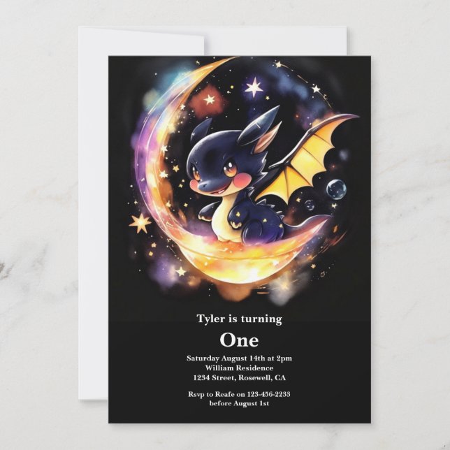 Convites Primeiro aniversario Dragon (Frente)