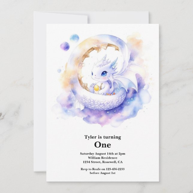 Convites Primeiro aniversario Dragon (Frente)