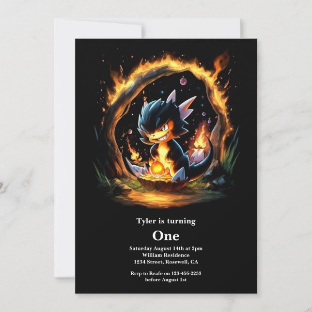 Convites Primeiro aniversario Dragon (Frente)