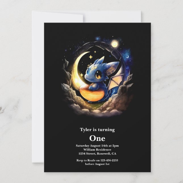 Convites Primeiro aniversario Dragon (Frente)