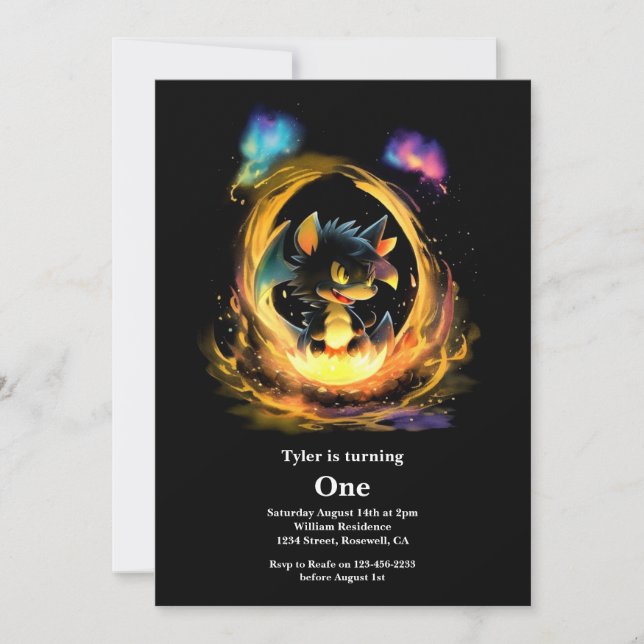 Convites Primeiro aniversario Dragon (Frente)