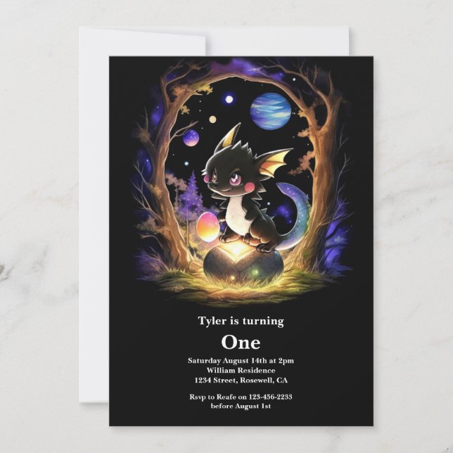 Convites Primeiro aniversario Dragon (Frente)