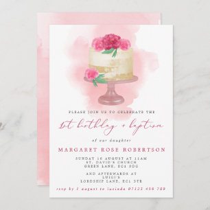 Convites Primeiro aniversario e batismo de uma menina de bo