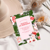 Primeiro aniversario Elegante Floral Girls