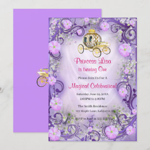 Convites Primeiro aniversario Encantada Princesa Floral Rox