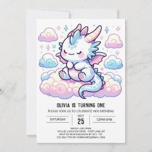 Convites Primeiro aniversario Fantasy Dragon
