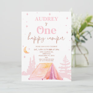 Convites Primeiro aniversario Feliz de Campanha para Menina