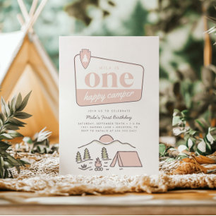 Convites Primeiro aniversario Feliz Explorador de Camper Pa