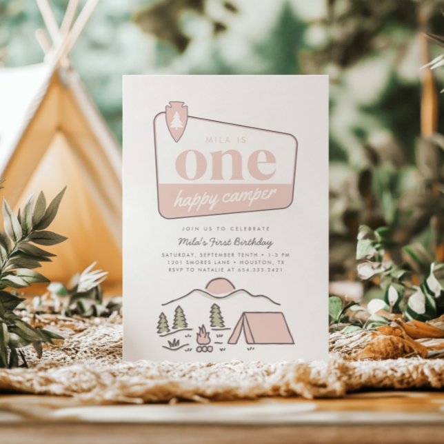 Convites Primeiro aniversario Feliz Explorador de Camper Pa (Criador carregado)