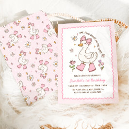 Convites Primeiro aniversario Floral de Arco Rosa com Um Bo