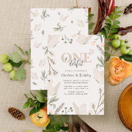 Convites Primeiro aniversario Floral de Borboleta Maravilha