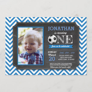Convites primeiro aniversario Fotográfico de bola de futeb