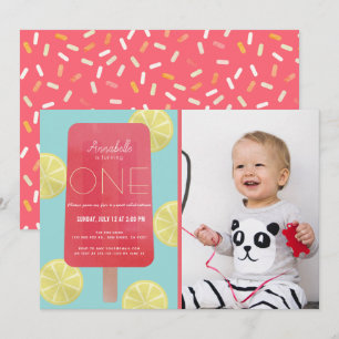 Convites primeiro aniversario Fotográfico de Menina de Lim