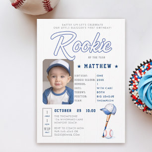 Convites Primeiro aniversario Fotográfico do Baseball Rooki