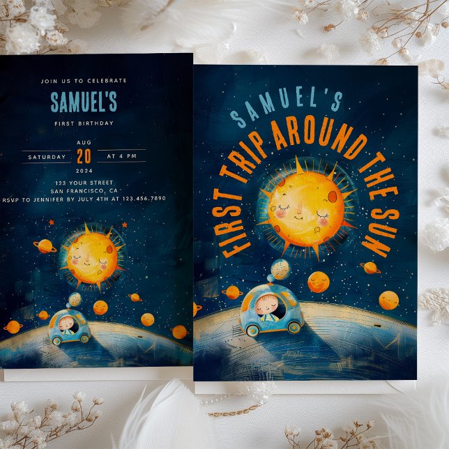 Convites Primeiro Aniversário Galático: Celebração de Órbit (Criador carregado)