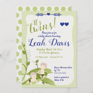 Convites primeiro aniversario, gêmeo Chá de fraldas doce de