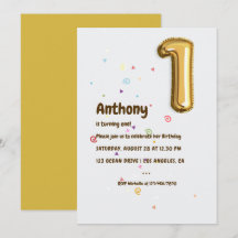 Primeiro aniversario Gold Foil Balloon e Confetti