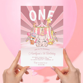 Convites Primeiro aniversario Grande do Circo Rosa
