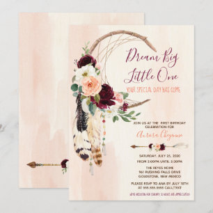 Convites Primeiro aniversário grande ideal do pêssego & d