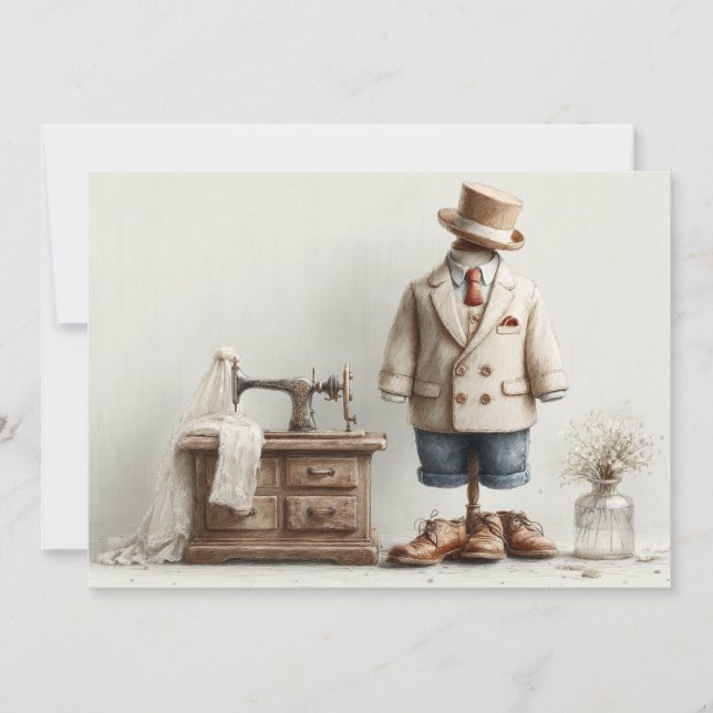 Convites primeiro aniversario Haute Couture Baby Boy e Atel (Frente)