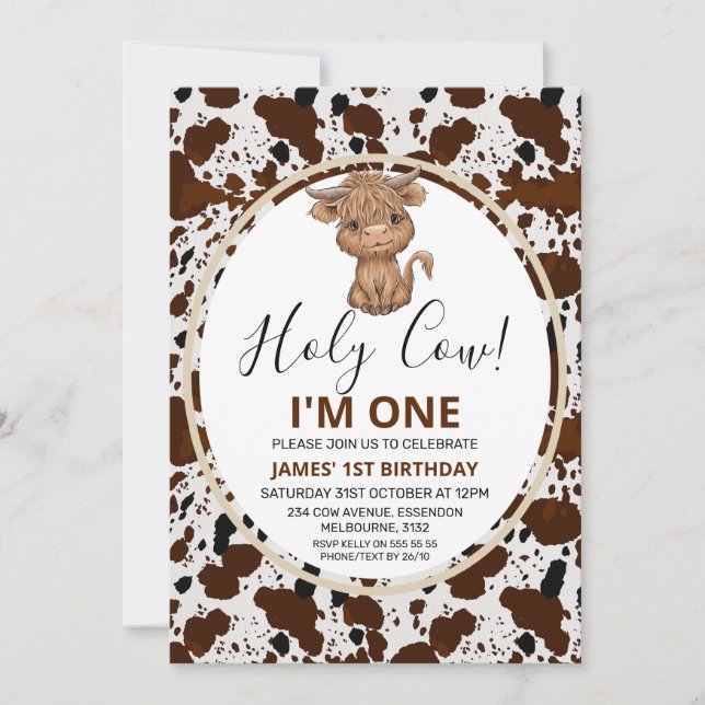 Convites Primeiro aniversario Impressão (Frente)