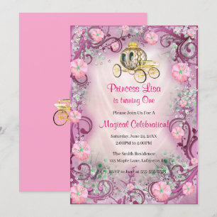 Convites Primeiro aniversario Incantada da Princesa Floral